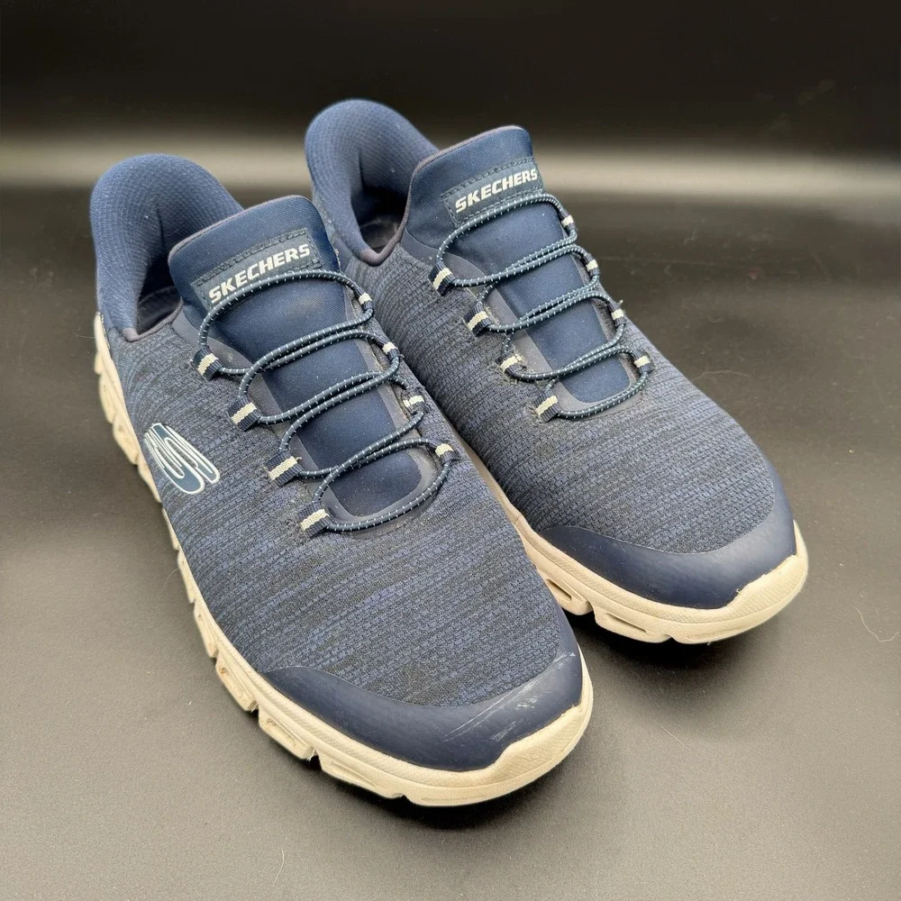Skechers Slip-ins Glide-Step Zefyr Mens 11 Wide Navy Blue Sneakers 233011W